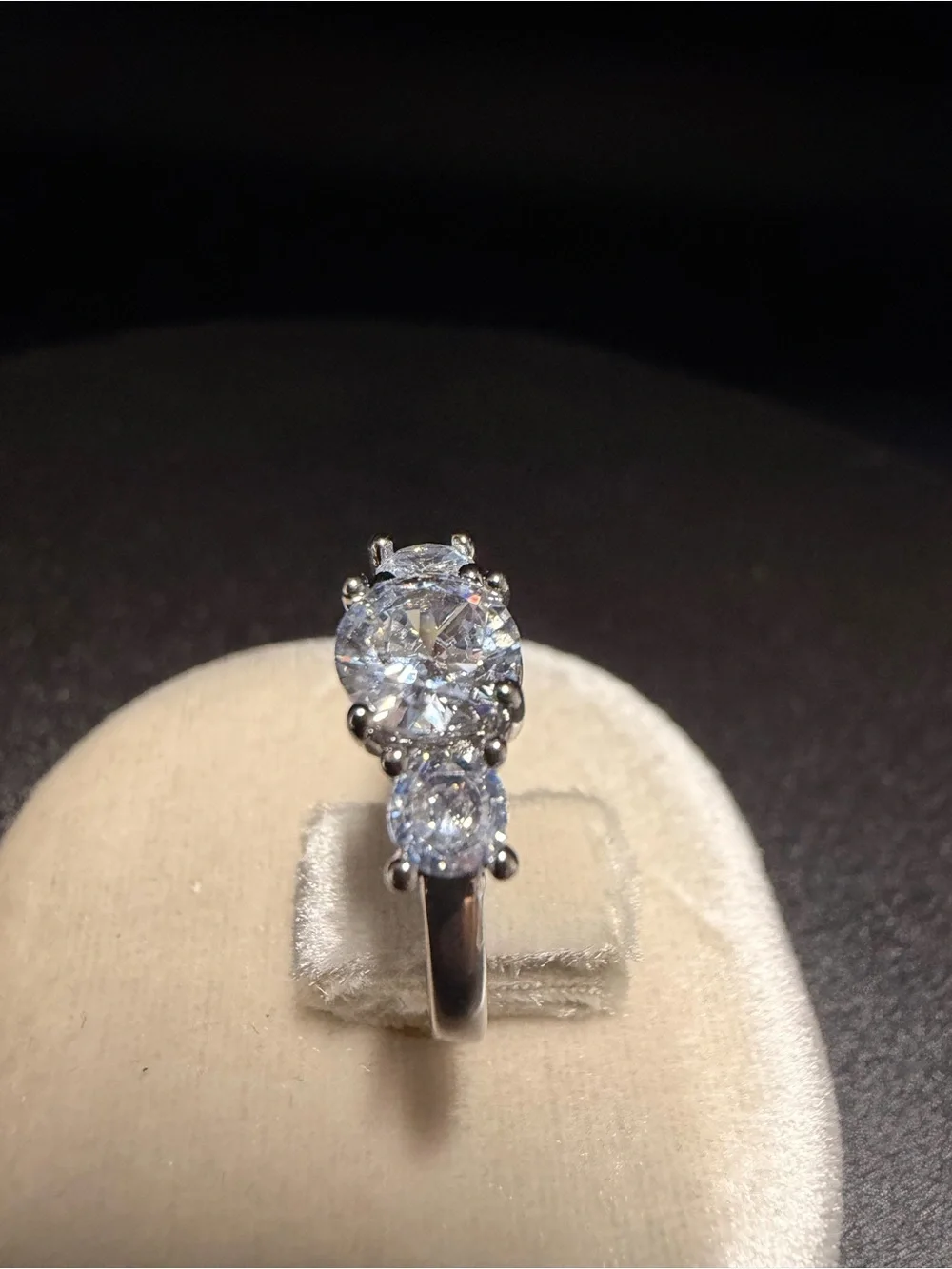 1CT Oval Moissanite Three-Stone Ring | Size 6